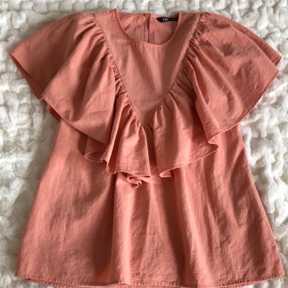 Zara Peachy Ruffle Top - Picture 5 of 8
